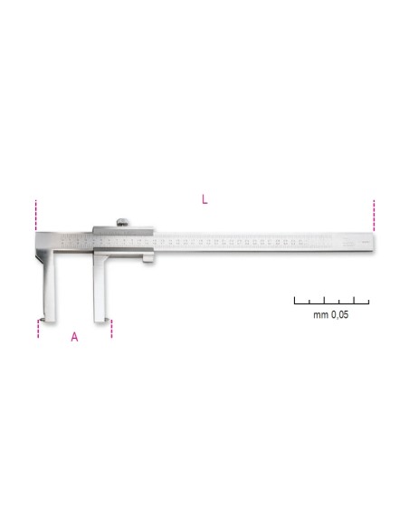 CALIBRE DE CURSOR PARA TAMBORES DE FRENOS, LECTURA VIGESIMAL